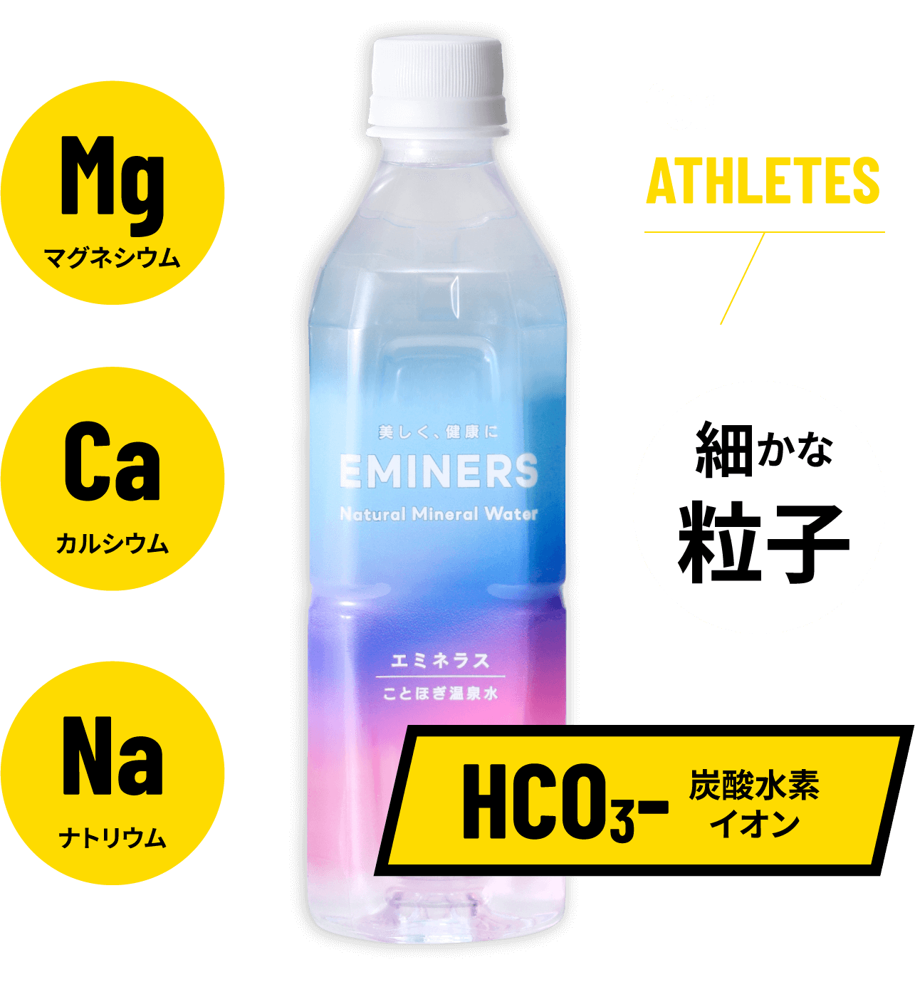 マグネシウム カルシウム ナトリウム 炭酸水素イオン 細かな粒子